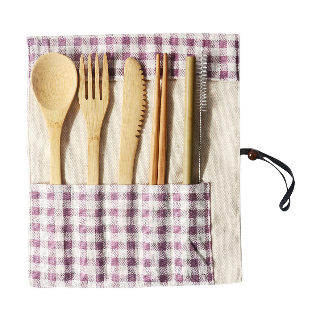 Portable Bamboo Tableware 6-Piece Set