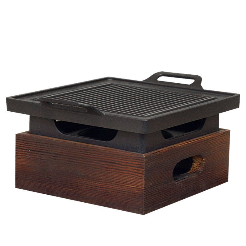 Wooden Seat Grill Household Smokeless