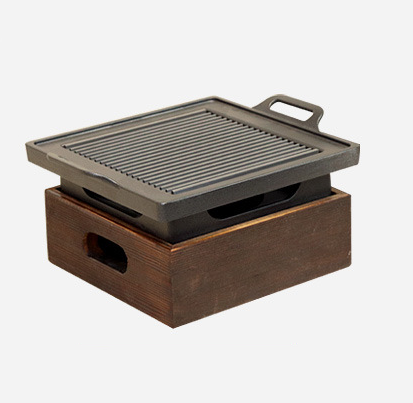 Wooden Seat Grill Household Smokeless