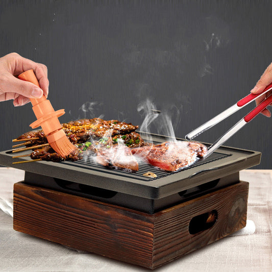 Wooden Seat Grill Household Smokeless