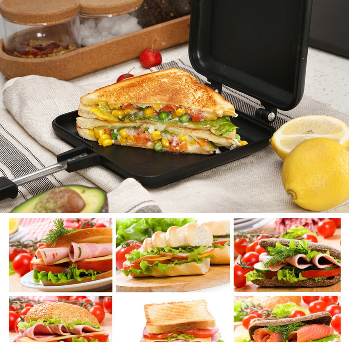 Sandwich frying pan